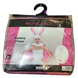 White Pink Bunny Cape Costume Adult One Size Cosplay Party Halloween -NWT‎